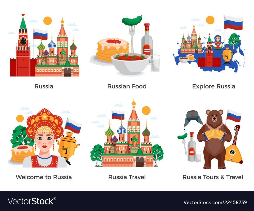 Неофициальные символы России вектор