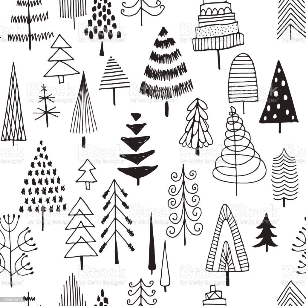 Стилизованная ель в графике