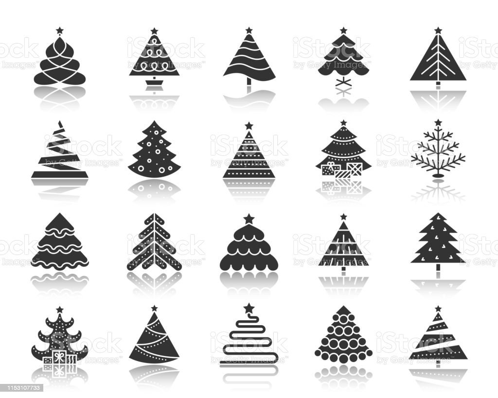 Стилизованные елочки одноцветные иконка