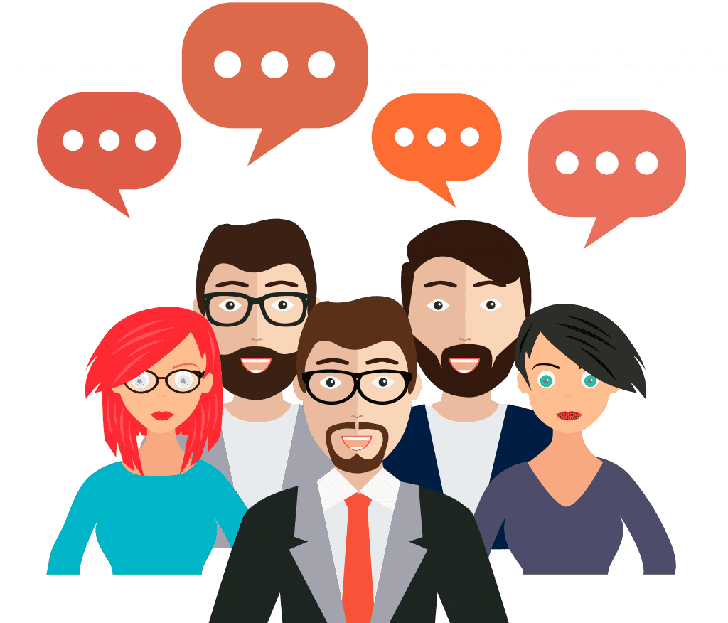 Общение на прозрачном фоне