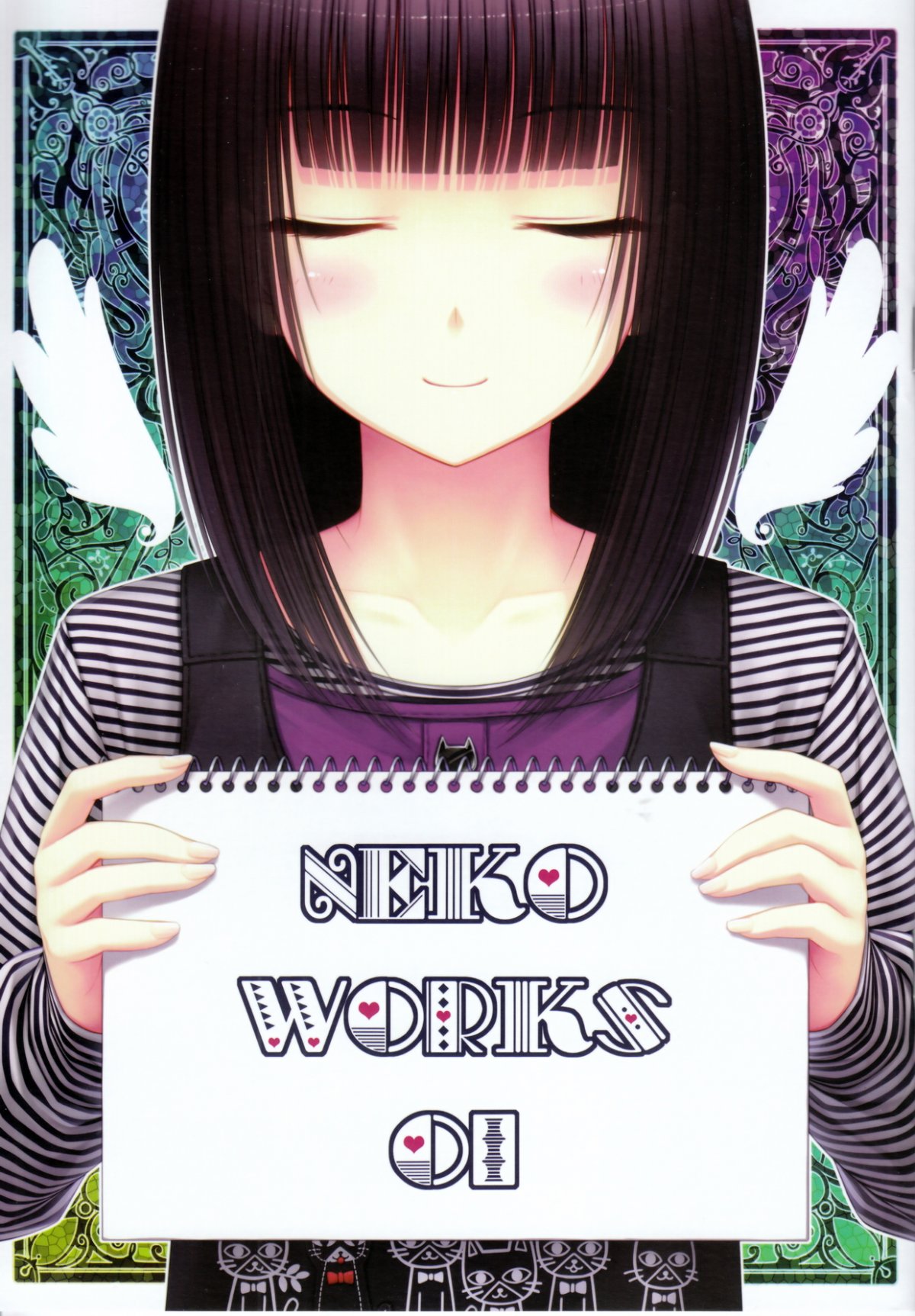 Аниме арт девушка с табличкой в руках