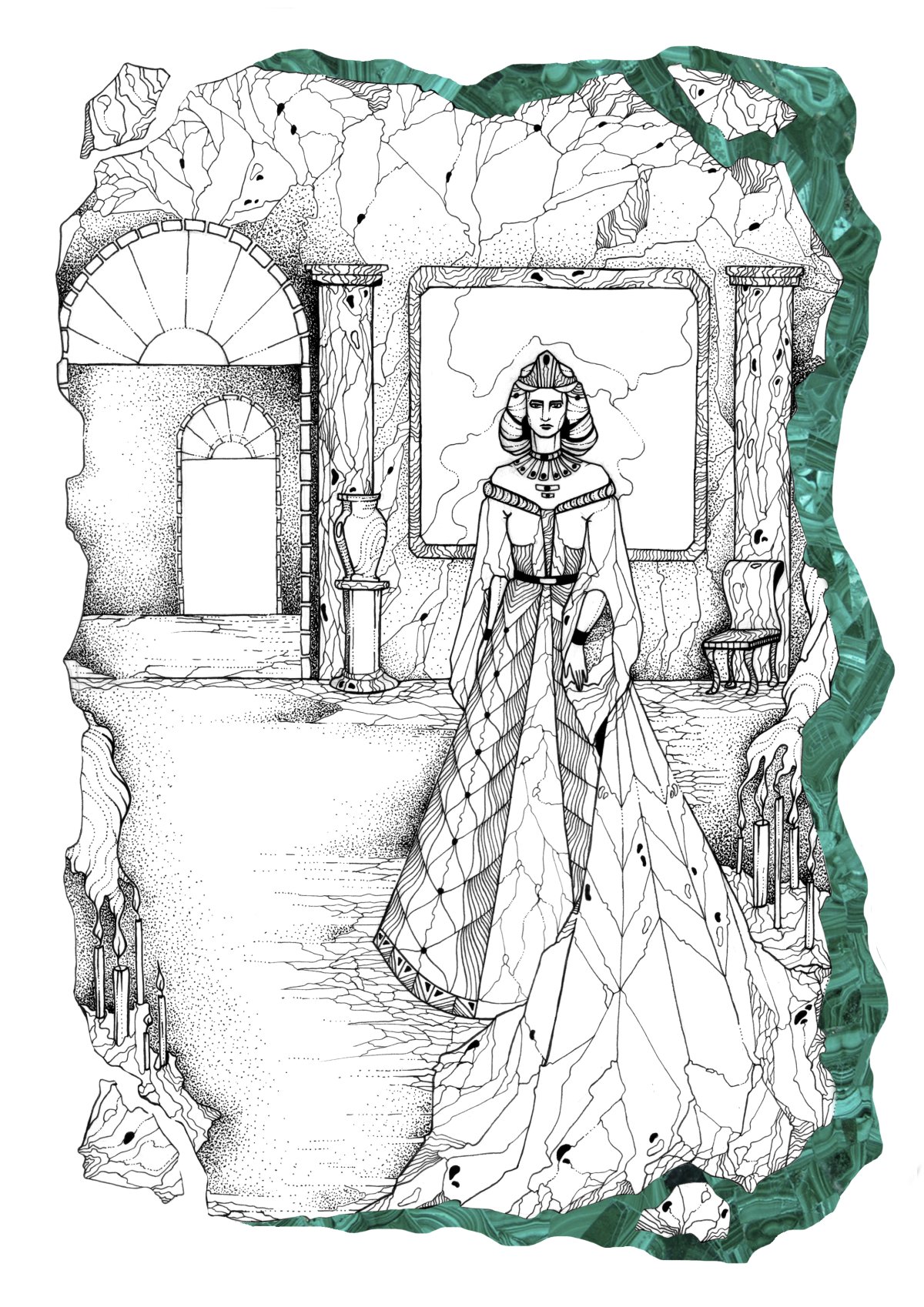 Хозяйка медной горы иллюстрации ящерка