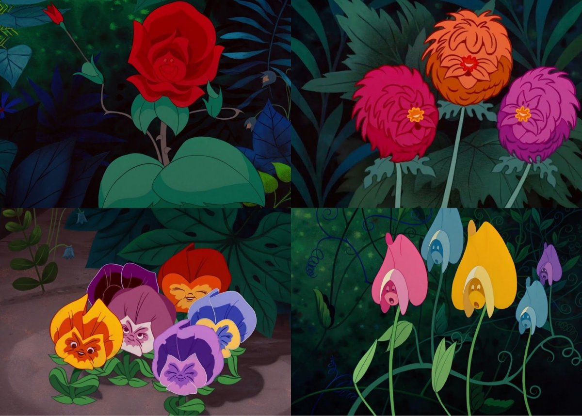 Говорящие цветы Алиса в стране чудес