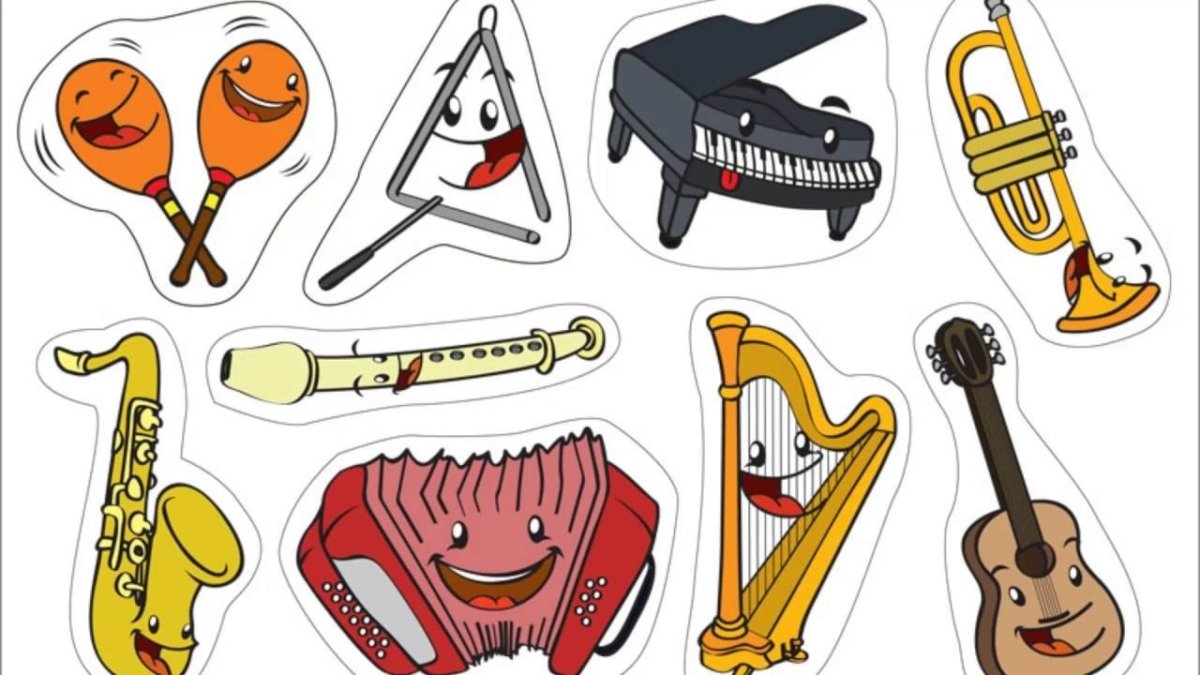 Мультяшные музыкальные инструменты