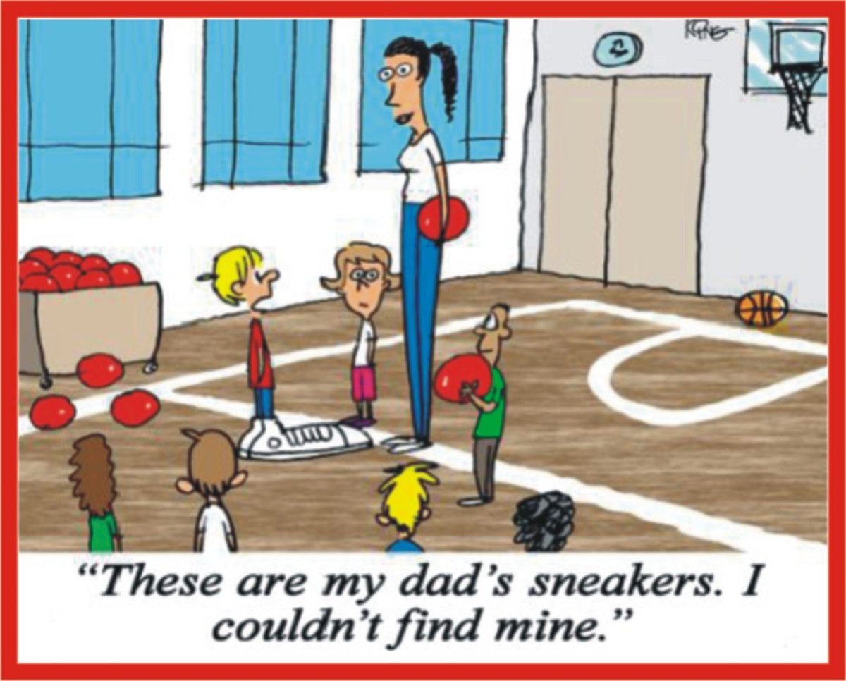 Карикатура три учителя физкультуры в школе