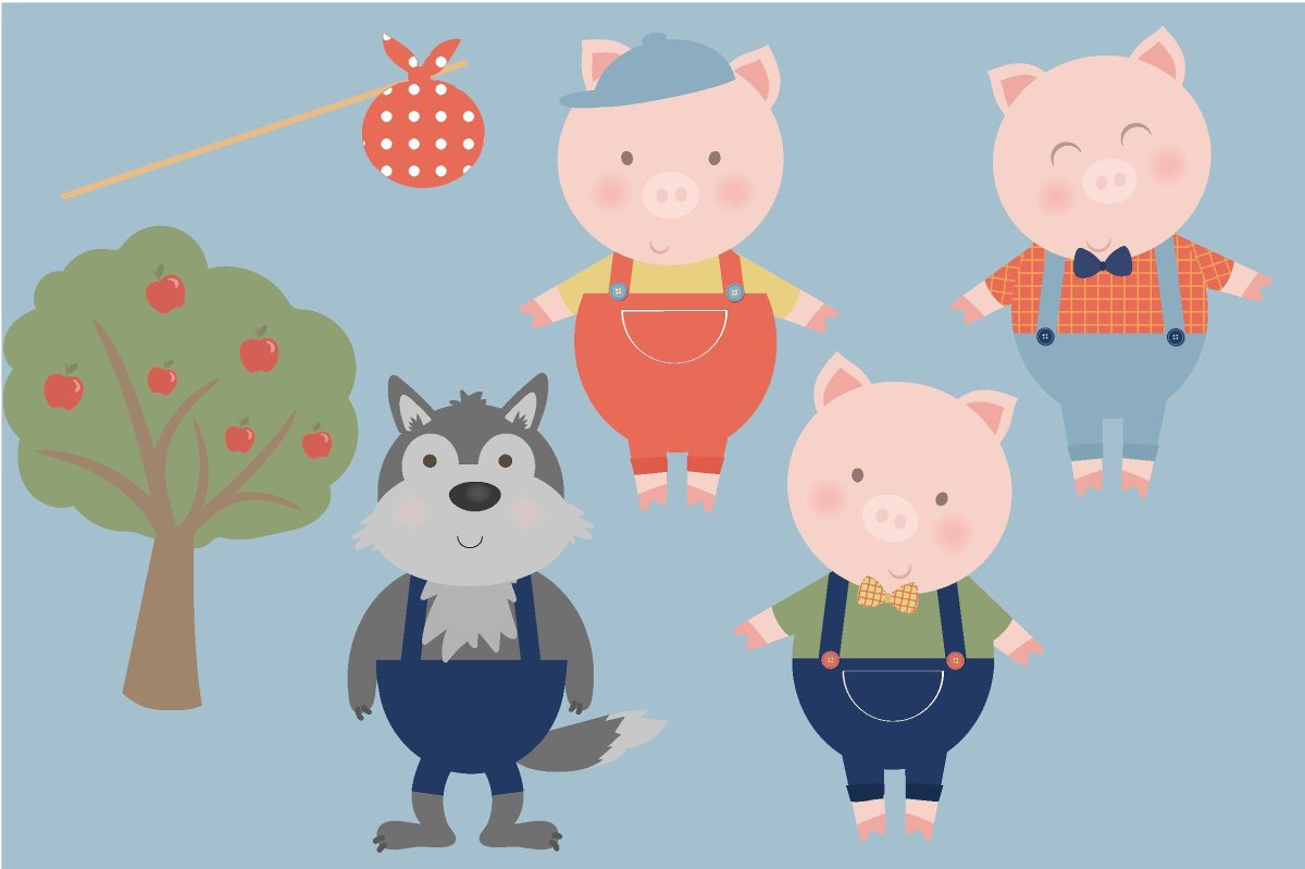 Три поросенка вектор