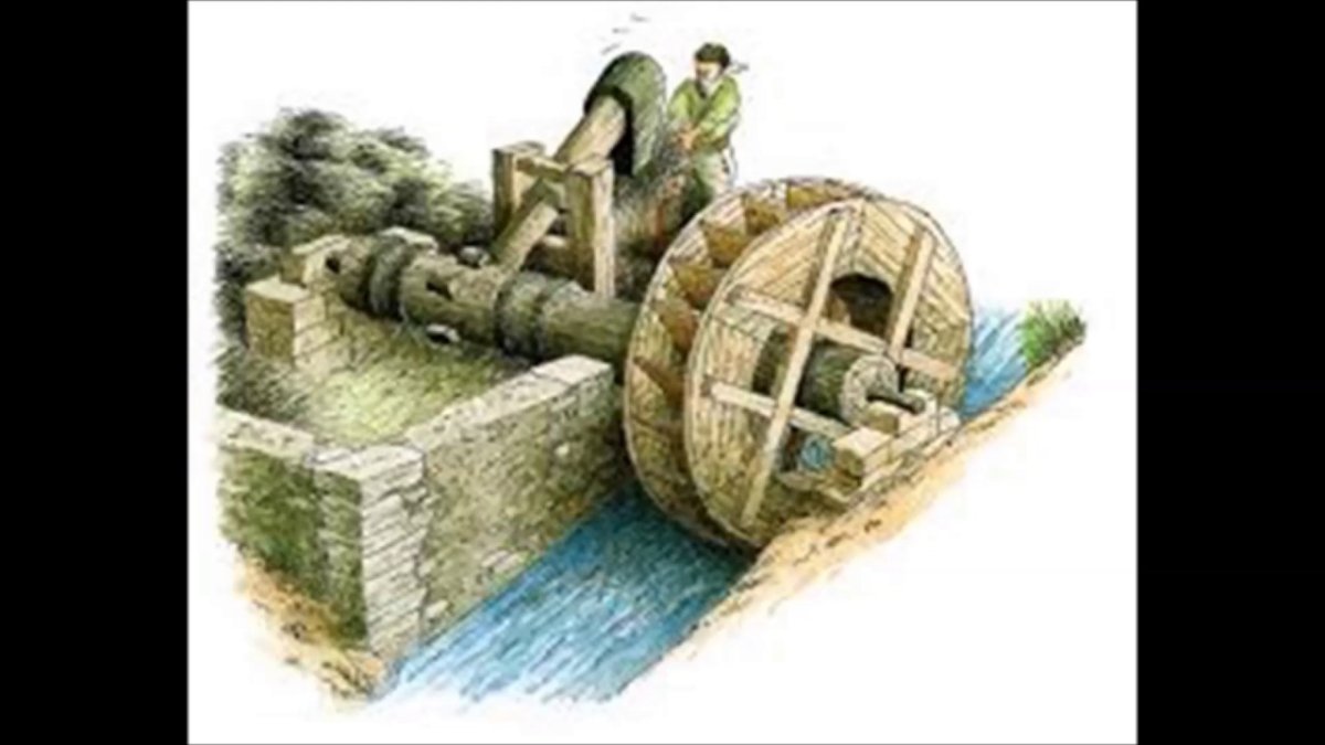 Водяная мельница древняя Греция