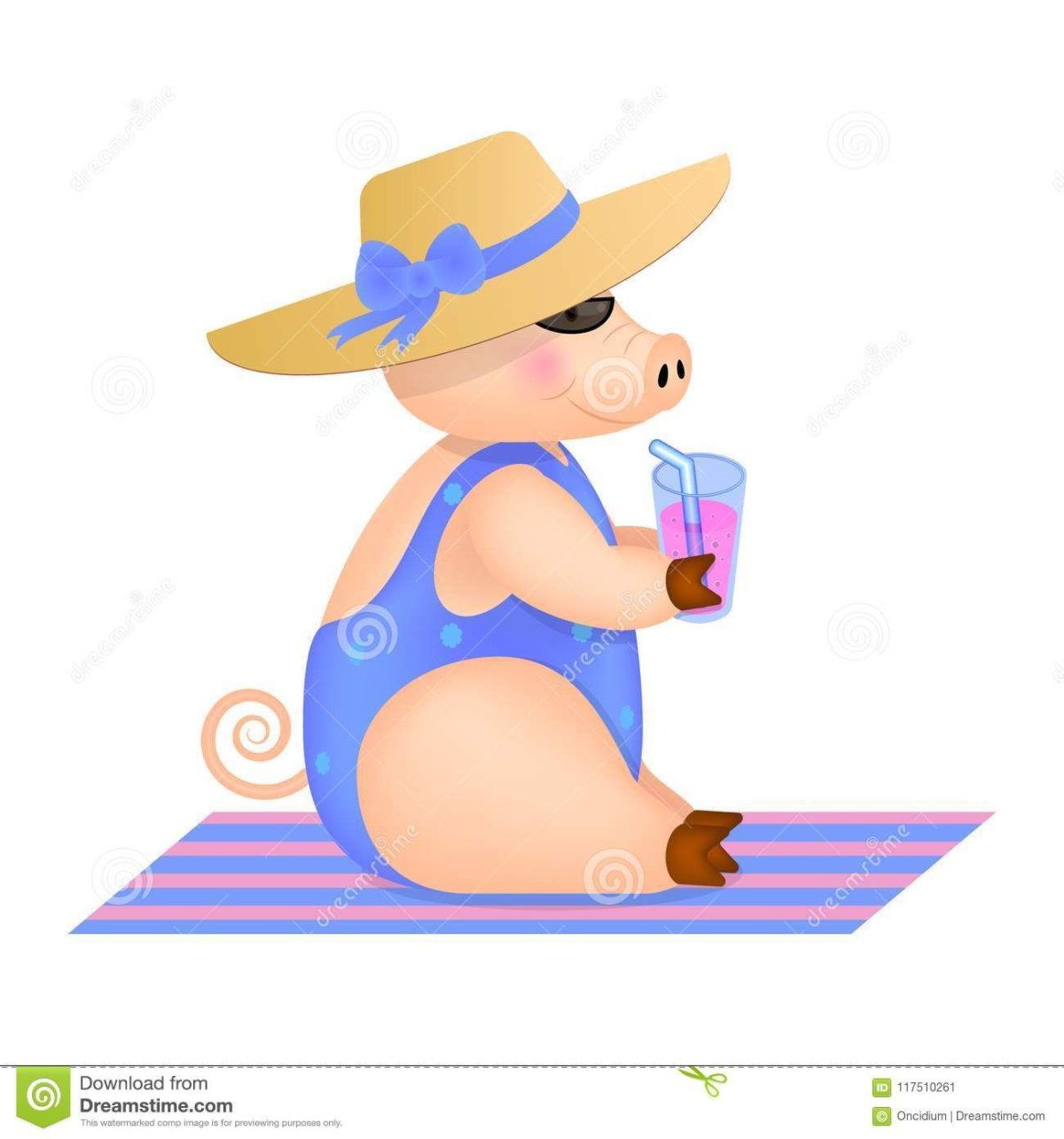 Мультик свинья в купальнике