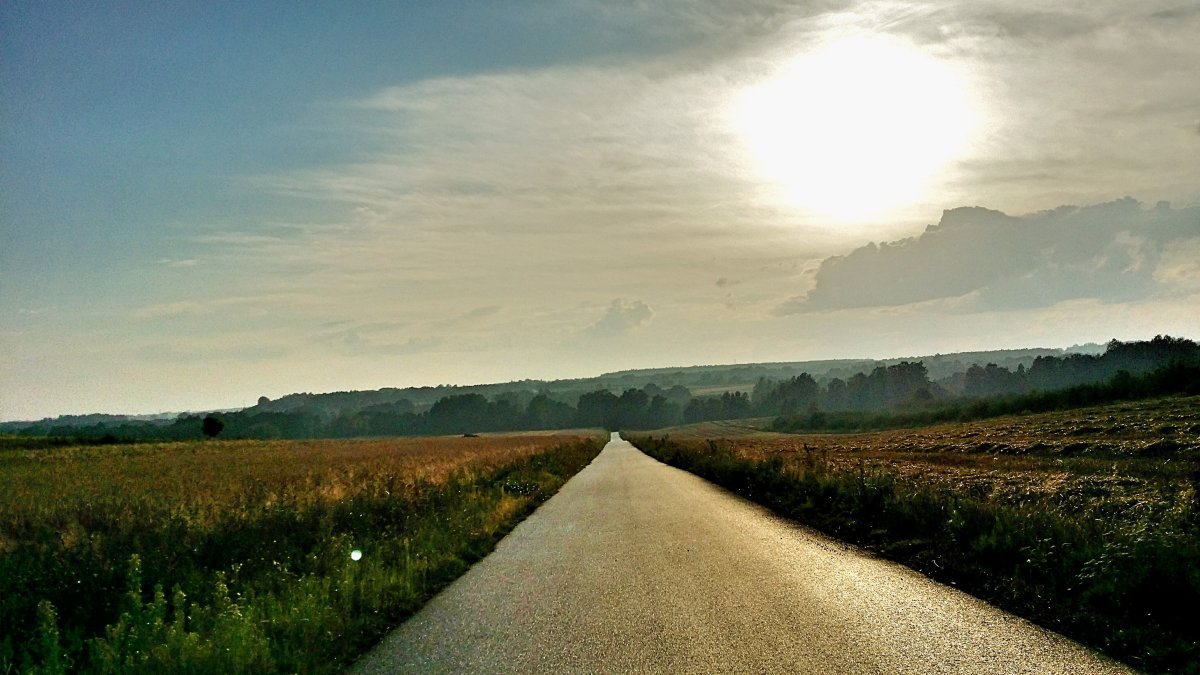 Шоссе рассвет лето