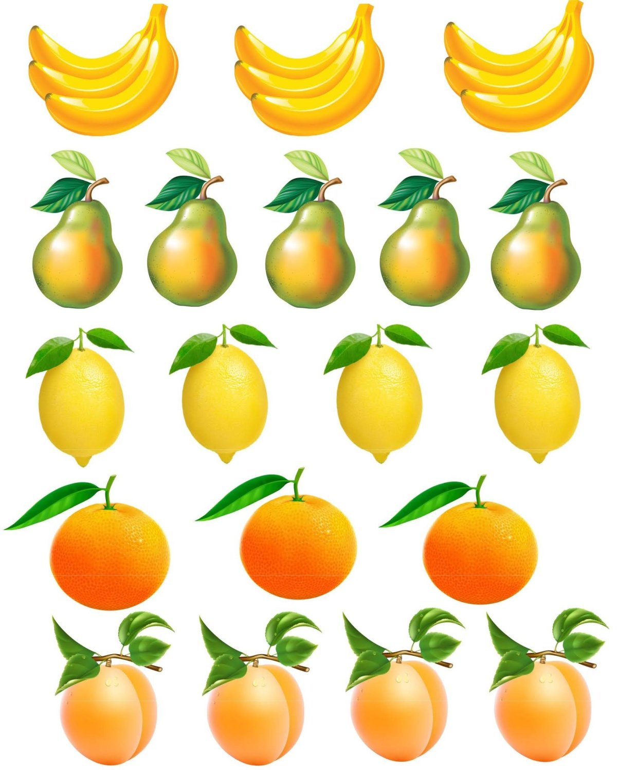 Счетный материал овощи и фрукты