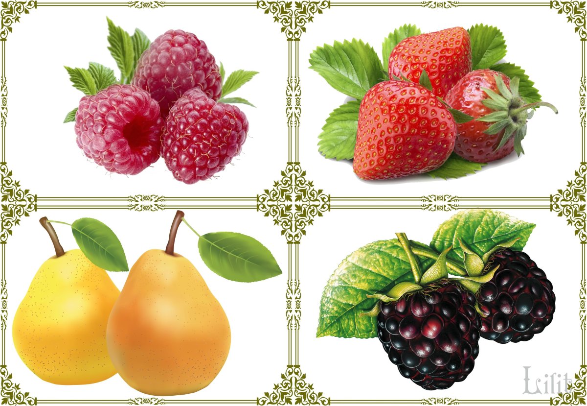 Фрукты и ягоды карточки для детей