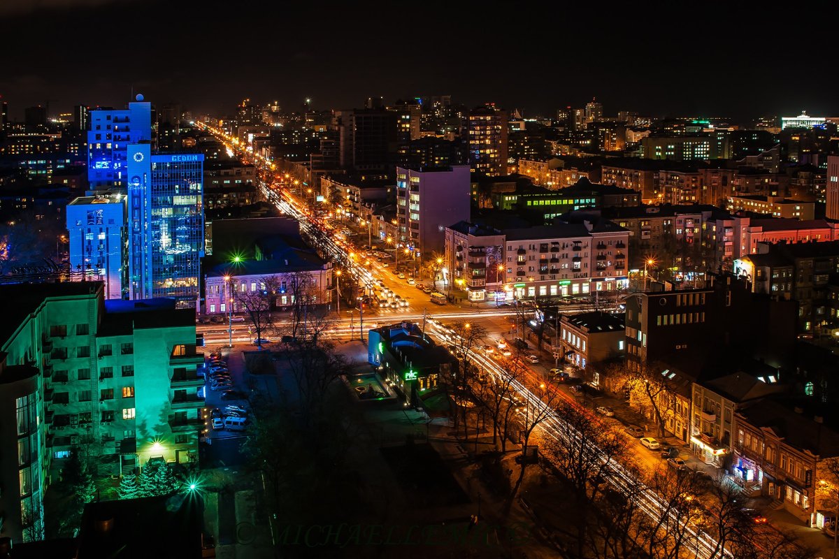 Ночной город Ростов на Дону