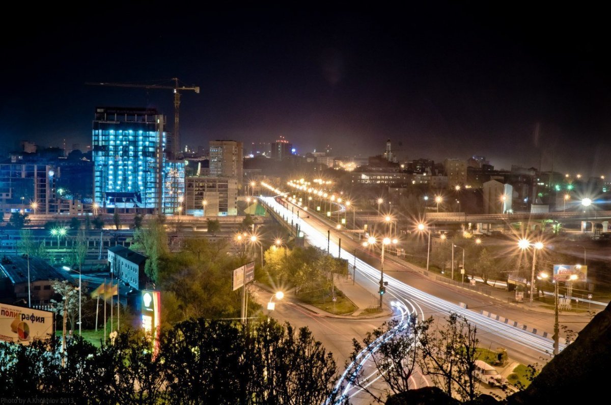 Ночной город Ростов на Дону