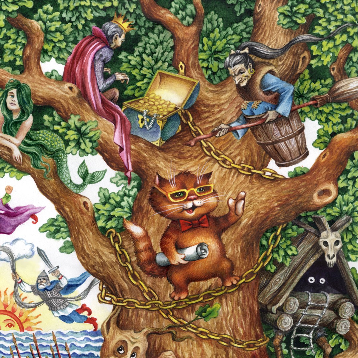 У Лукоморья дуб зеленый кот ученый