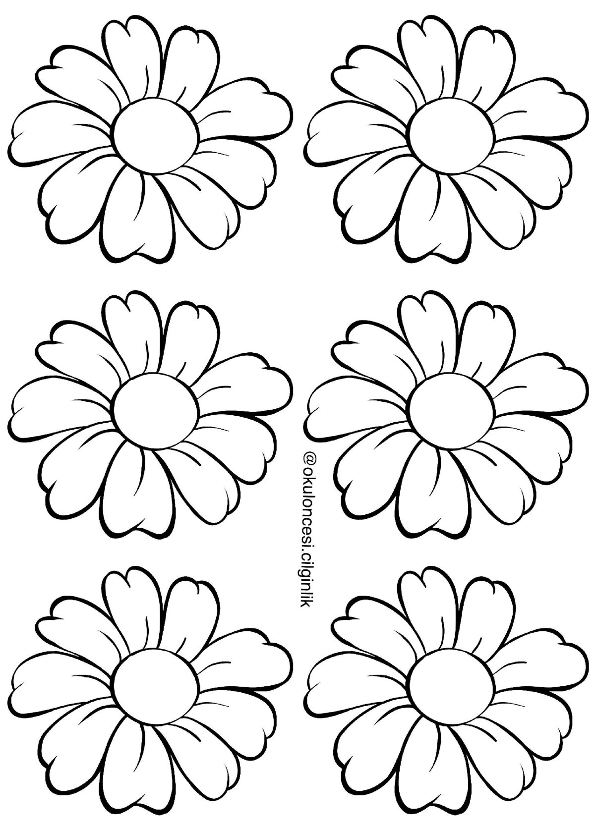 Ромашка трафарет для вырезания