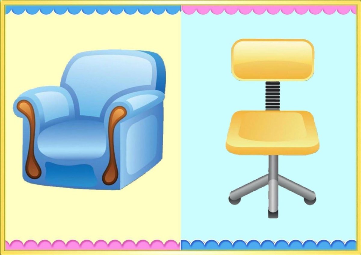 Карточки мебель для детей 5-7 лет силуэт