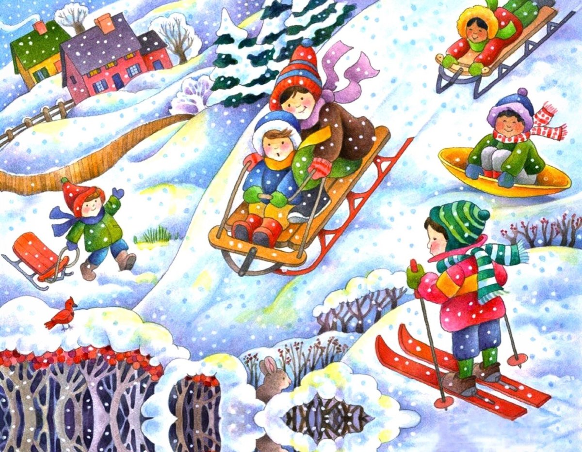 Пазл «зимние забавы»