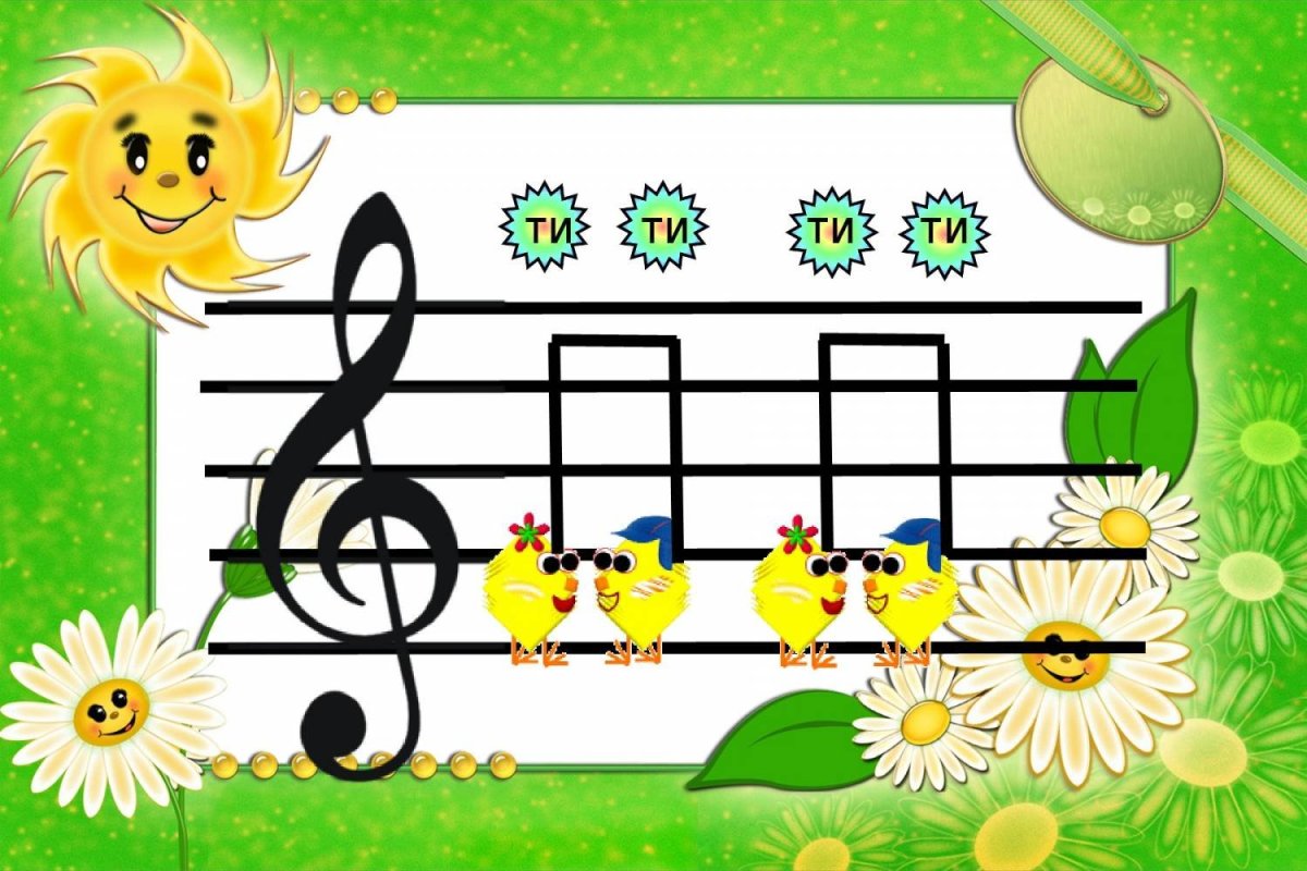 Нотный стан с нотами для детей картинки
