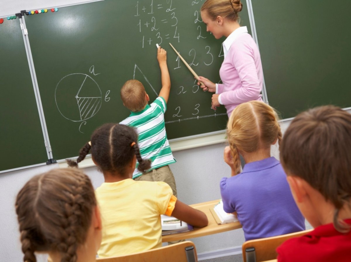 Картинка учитель и дети в школе