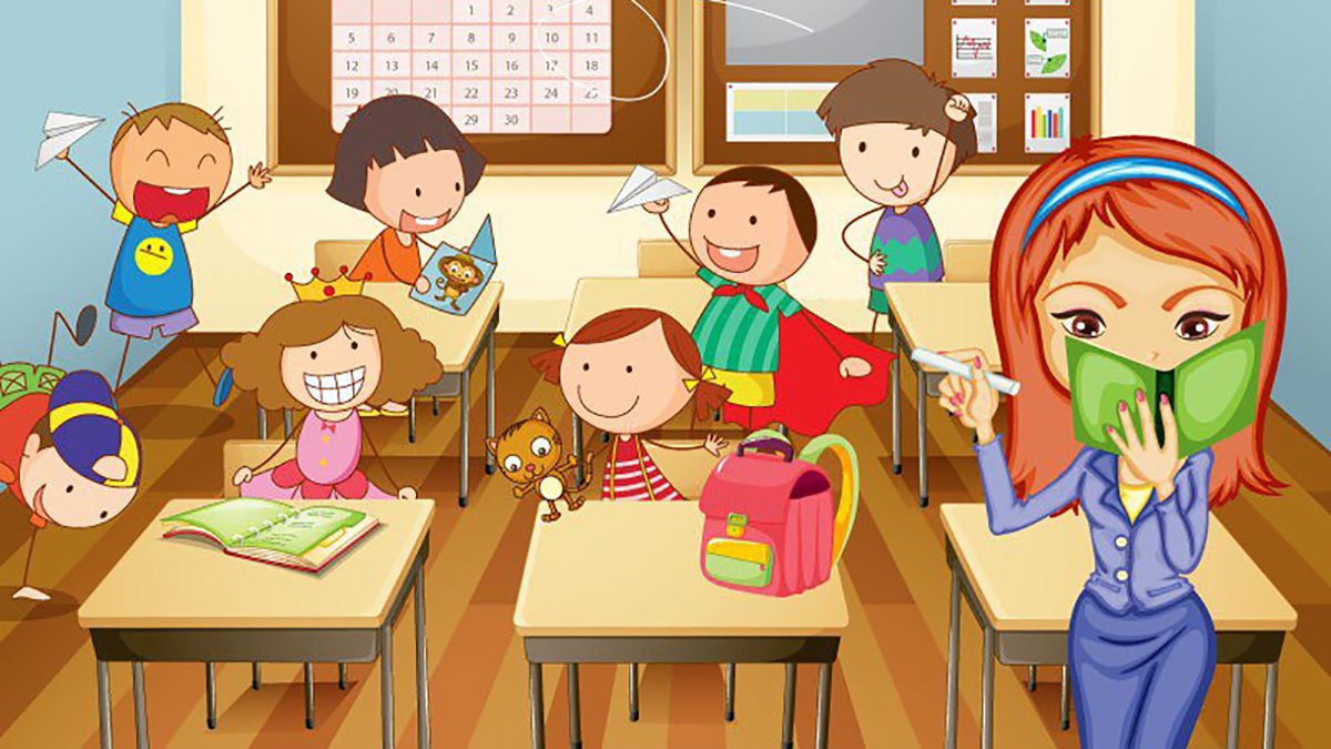 Школьник иллюстрация в классе