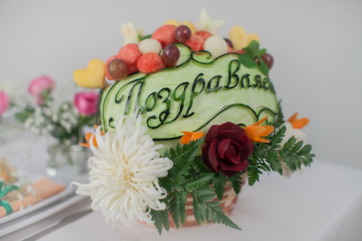 Открытки с днём рождения фруктовый букет