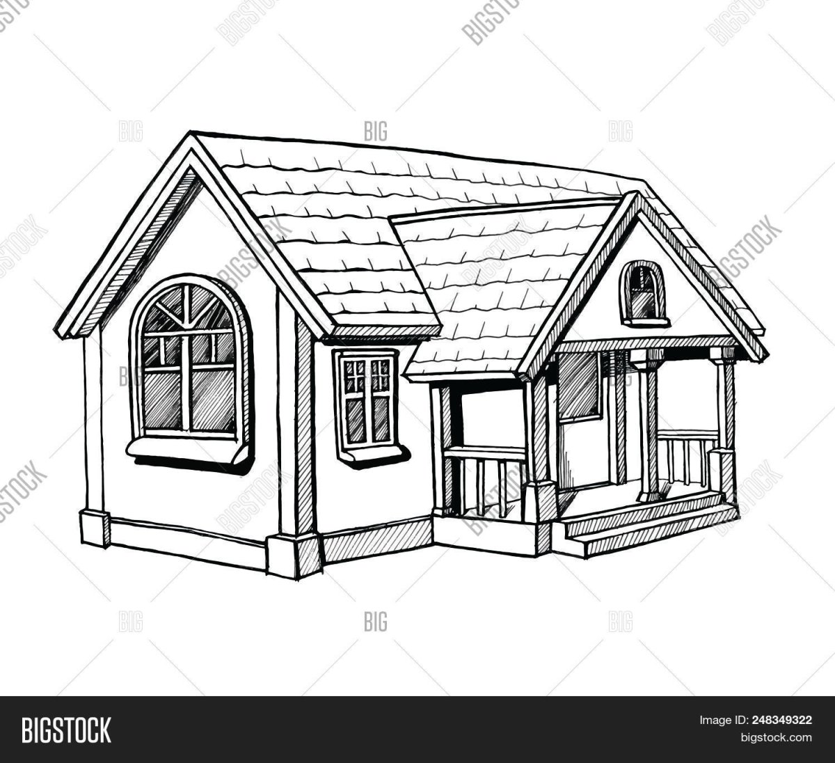Коттедж скетч вектор