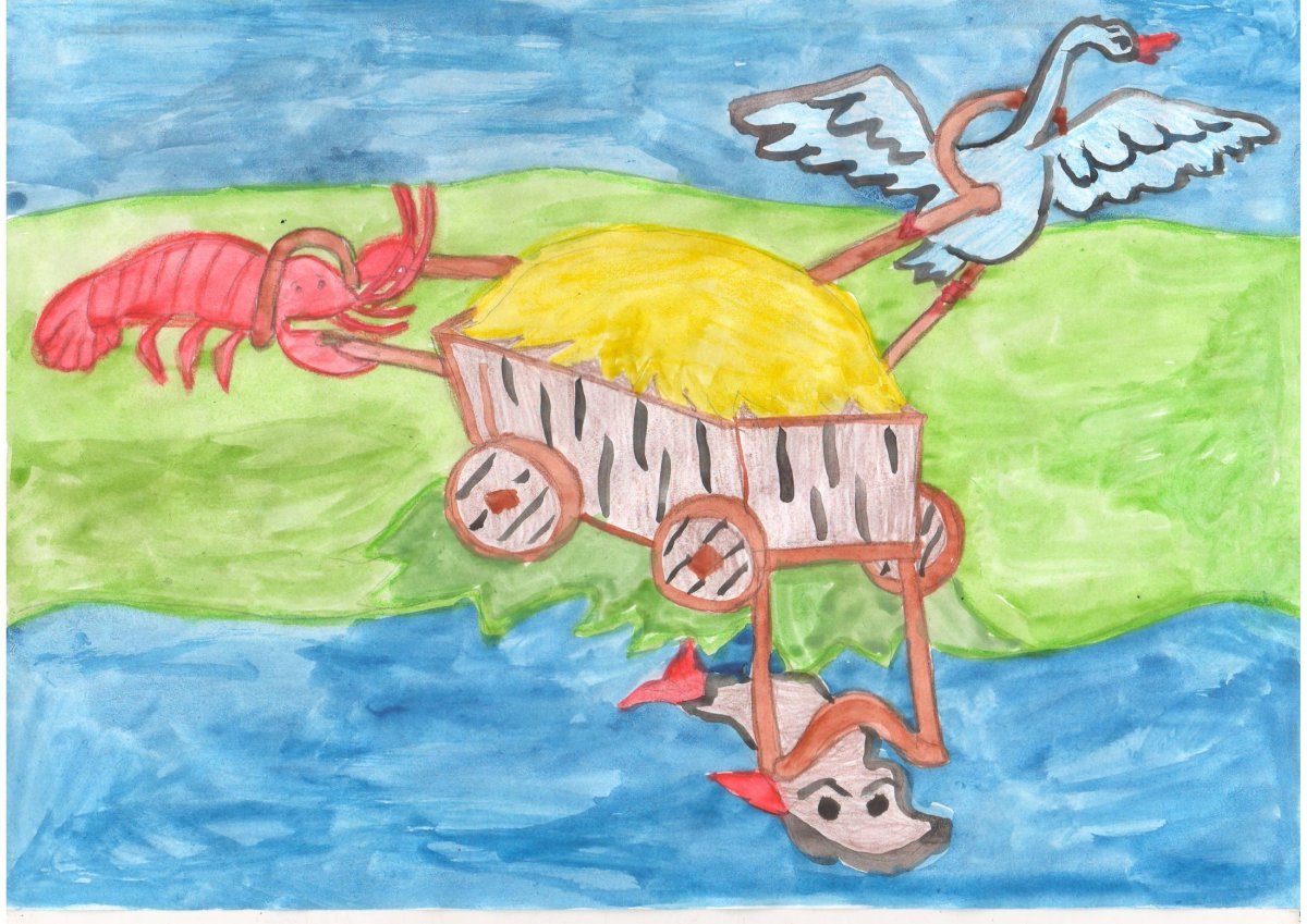 Детские рисунки по басням Крылова