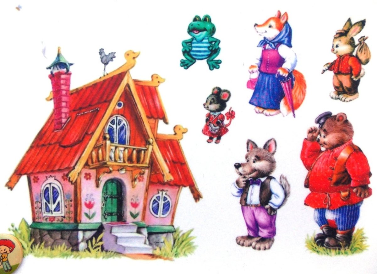Сказочные герои Теремок для фланелеграфа