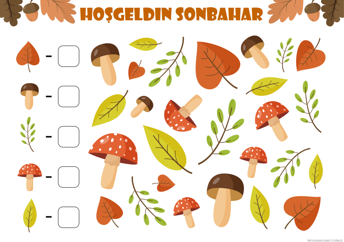 Осенние листочки и грибочки