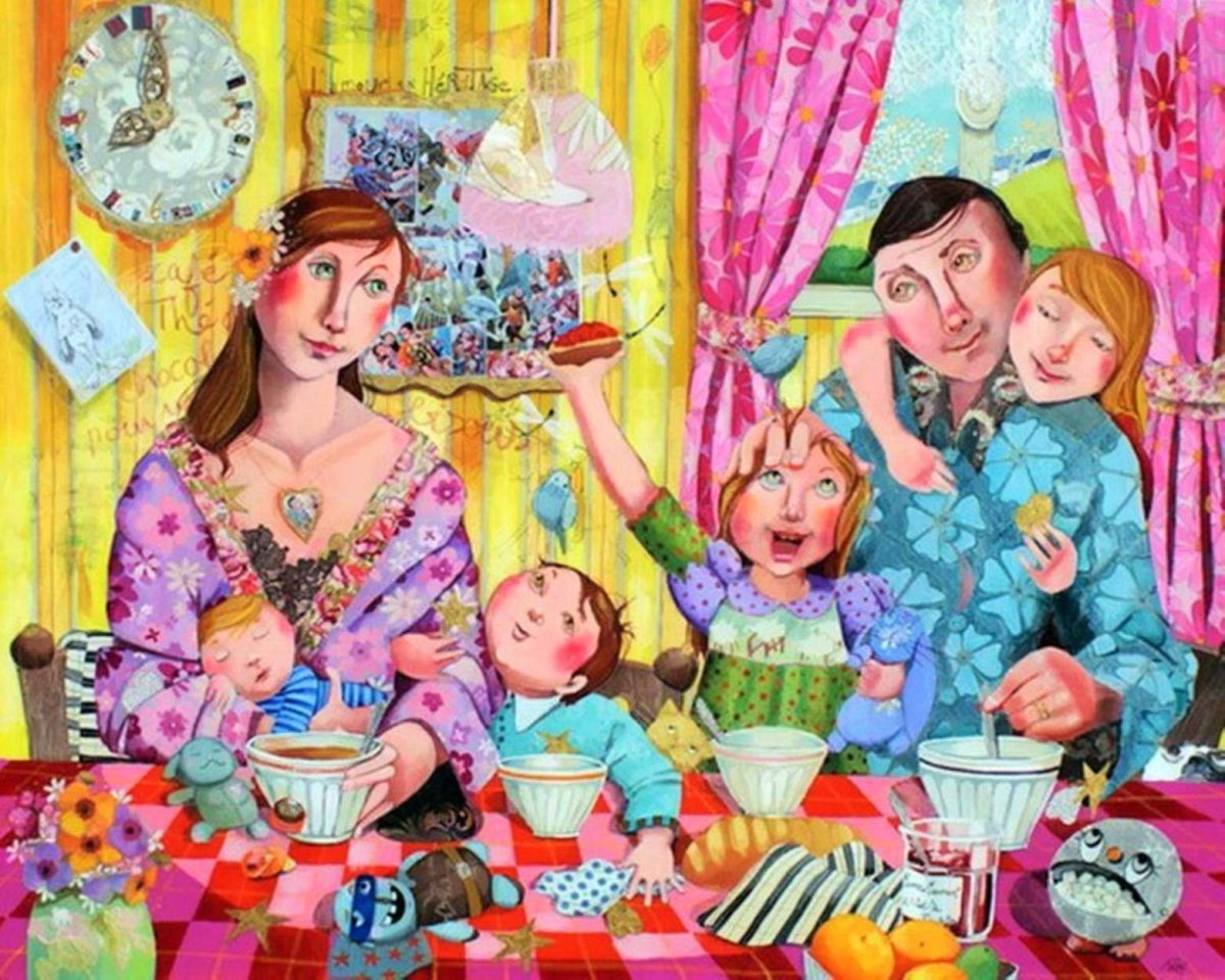 Картина счастливая семья