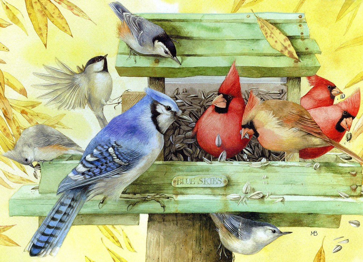 Художник Маржолин Бастин Снегири