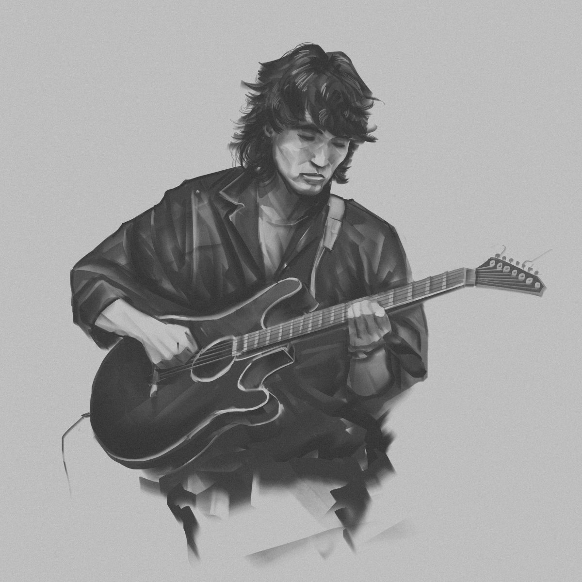 Виктор цой черно белая картинка