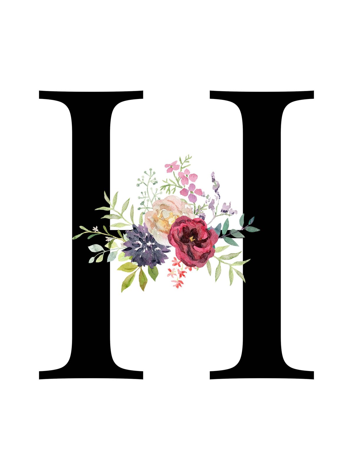 Красивая Цветочная буква н