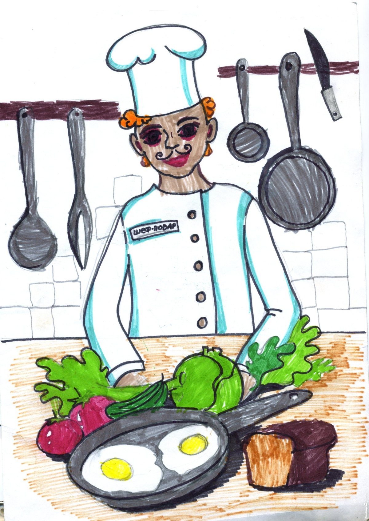 Рисование повар