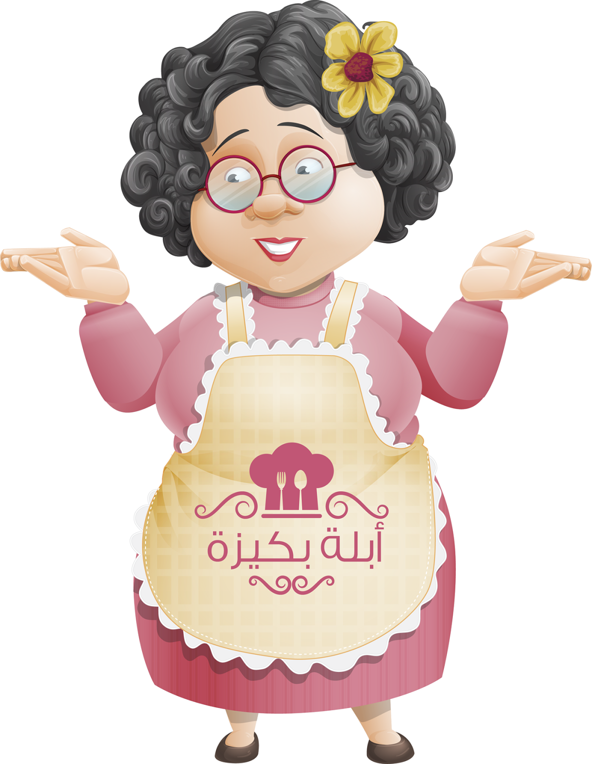 Бабушка на прозрачном фоне