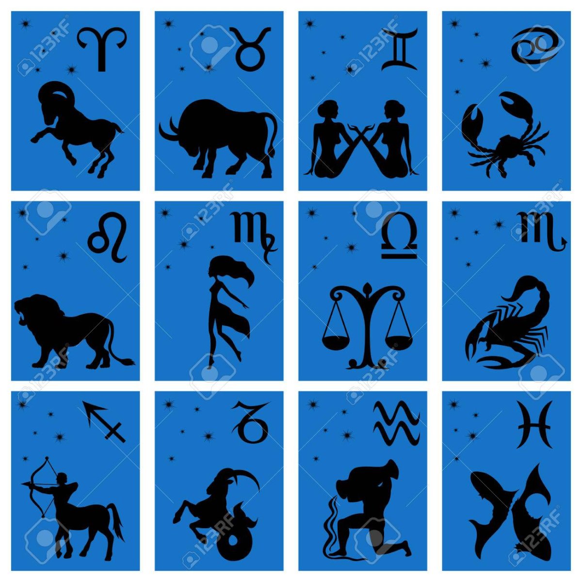 Очертание знаков зодиака