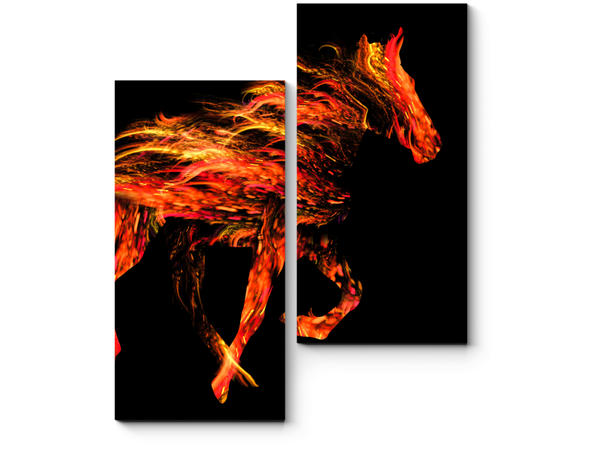 Огненный четкий волк