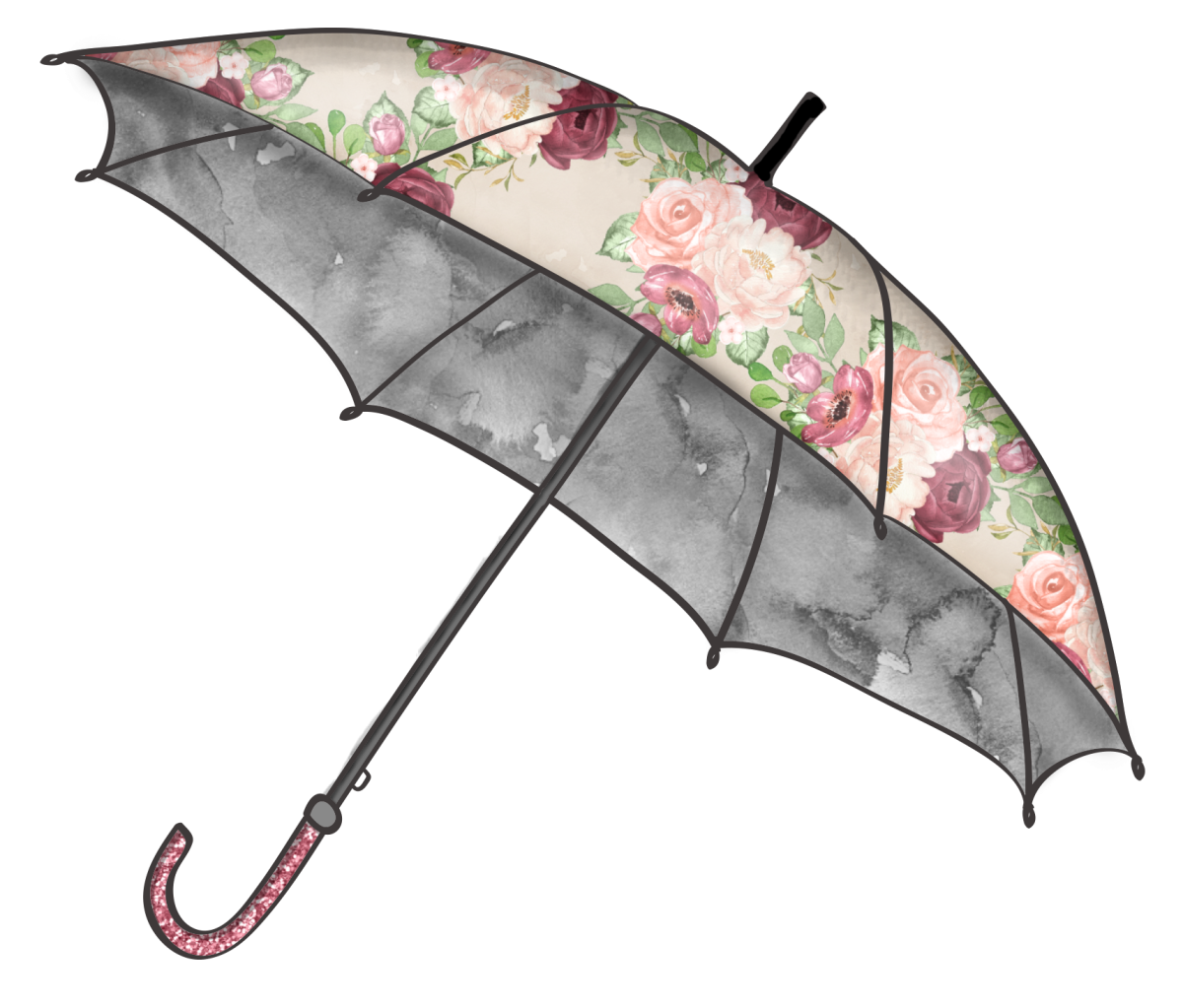 Зонтик акварель