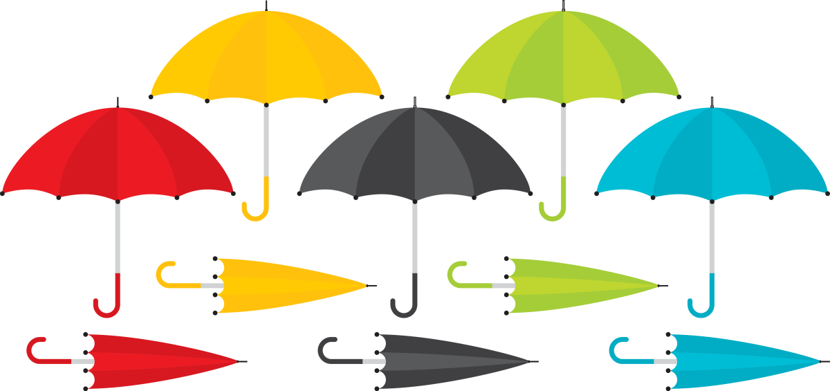 Зонтики разных цветов