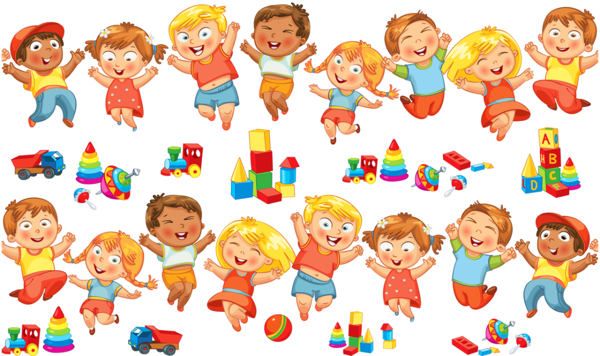 Много нарисованных детей