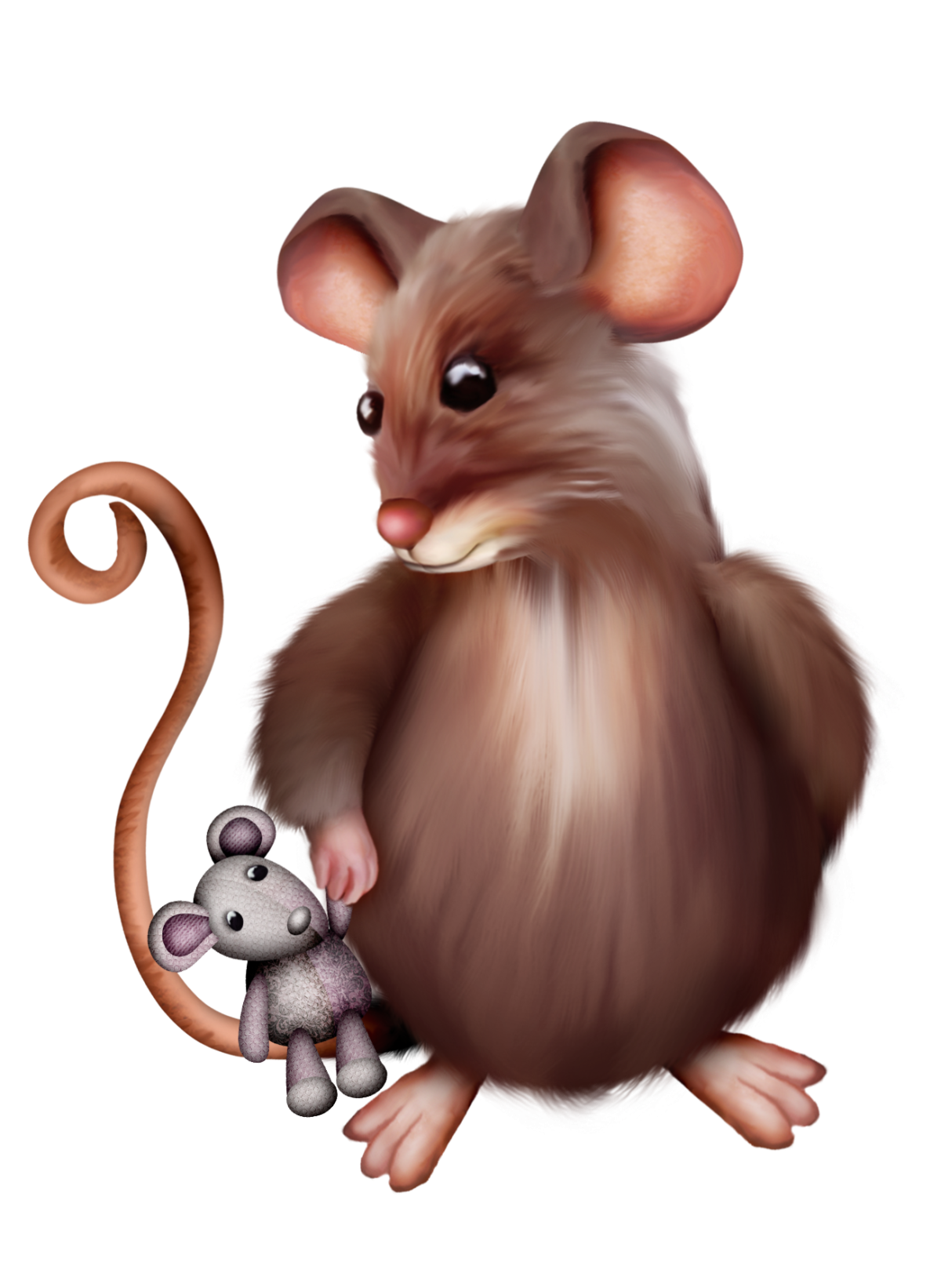 Сказочная мышка на прозрачном фоне