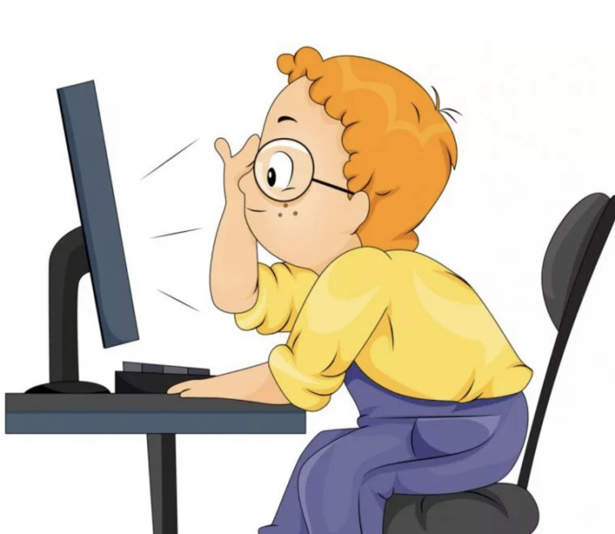 Учение сидит закомпьтером