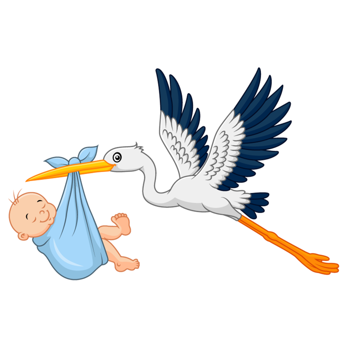 Аист с младенцем