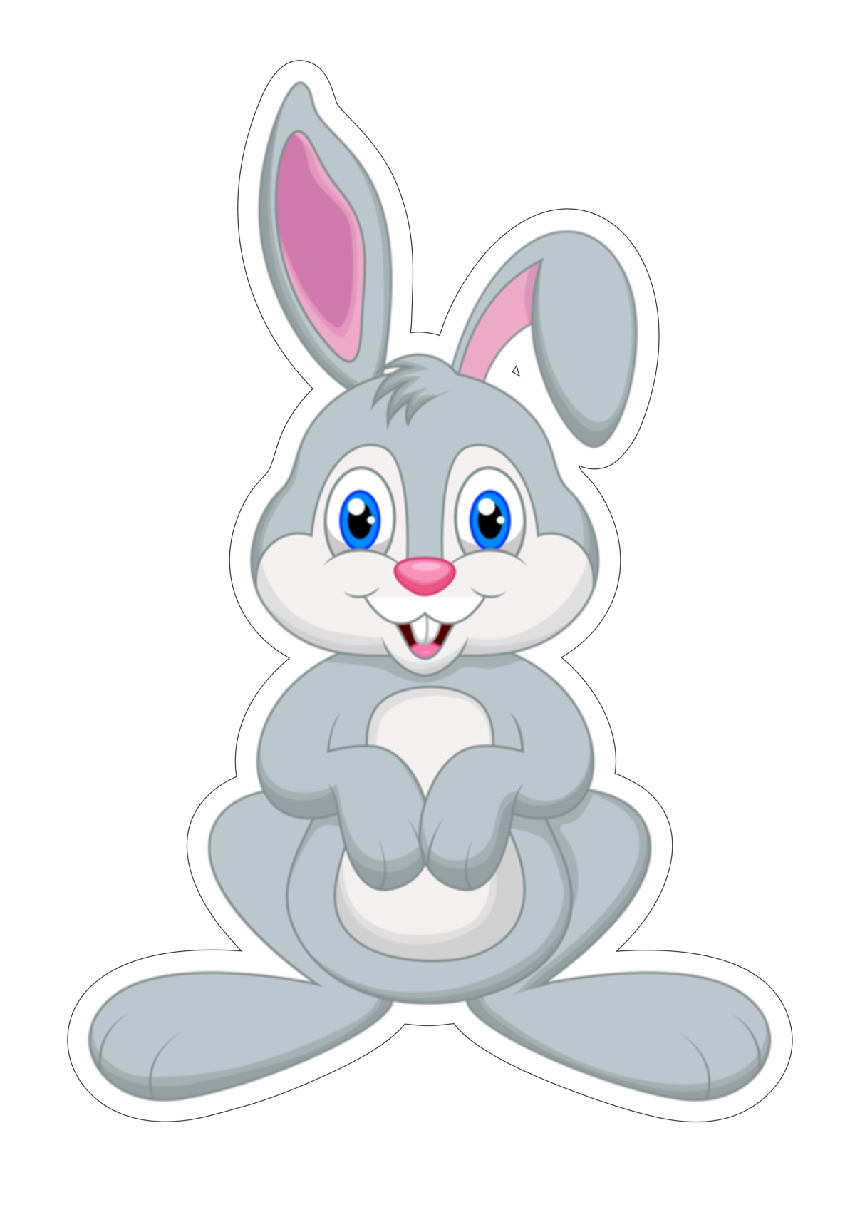 Зайчик для вырезания цветной