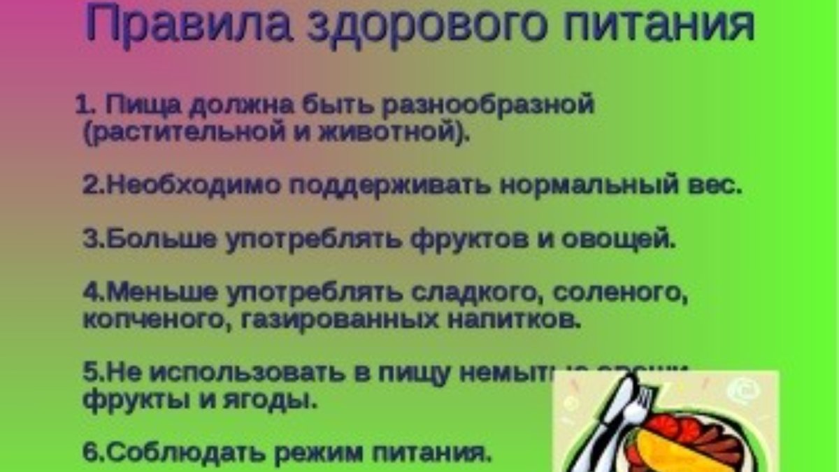 Правило здорового питания