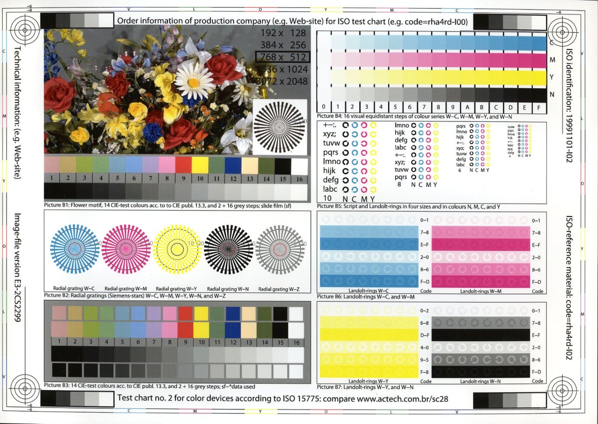 Тест лист для струйного принтера HP