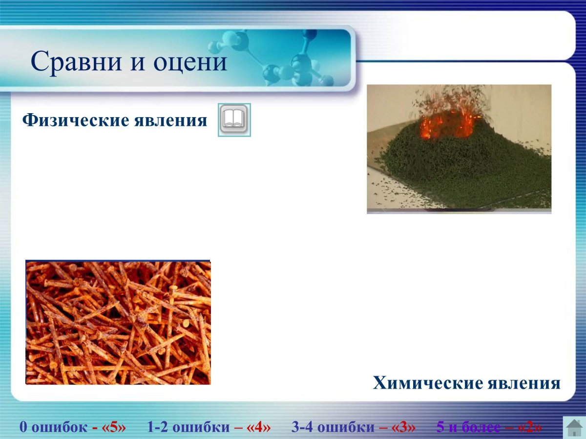 Сравните физические и химические явления