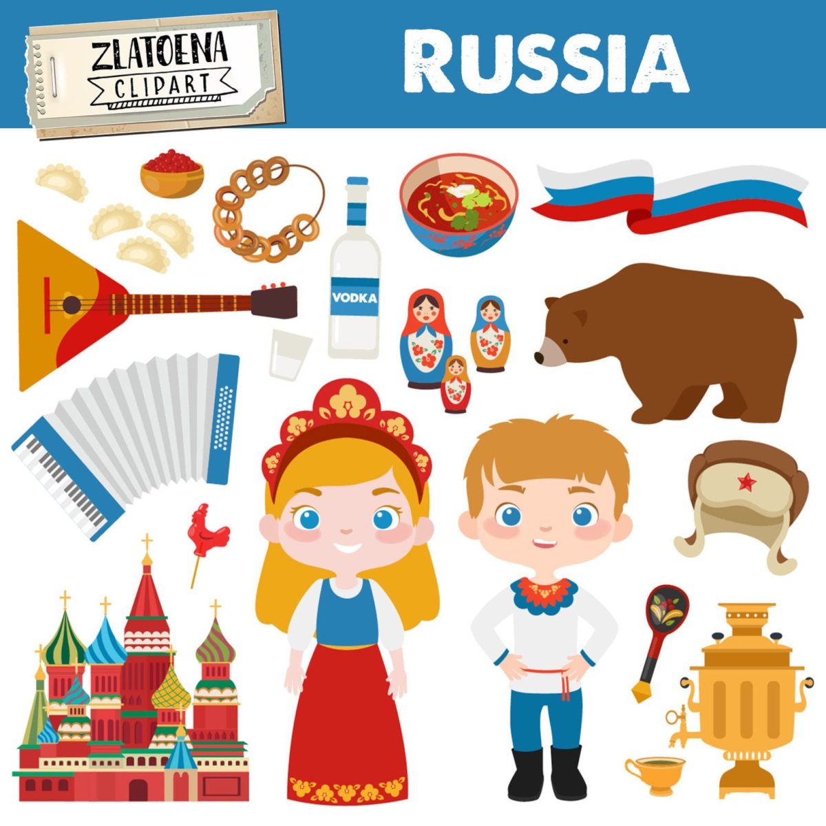 Символы России клипарт для детей