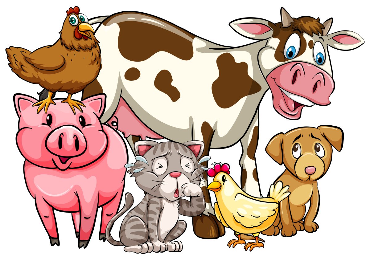 Картинки животных домашних корова собака