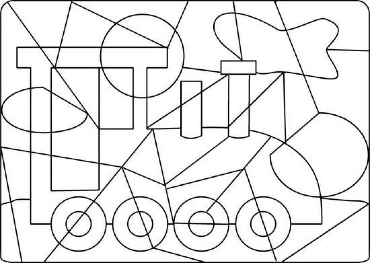 Наложенные фигуры для детей